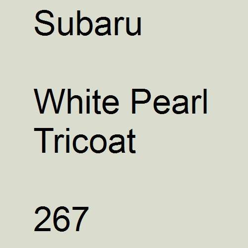 Subaru, White Pearl Tricoat, 267.